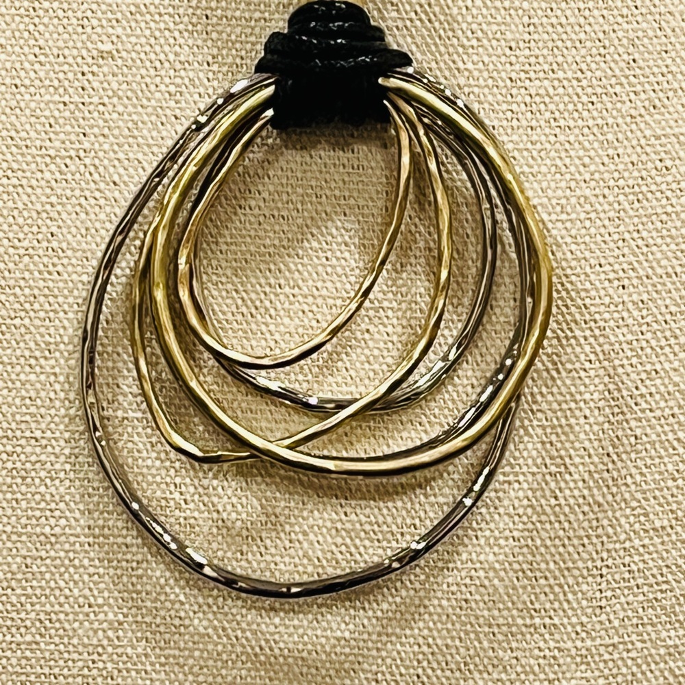 NWT Chico's Black and Gold Layered Necklace - Picture 3 of 5